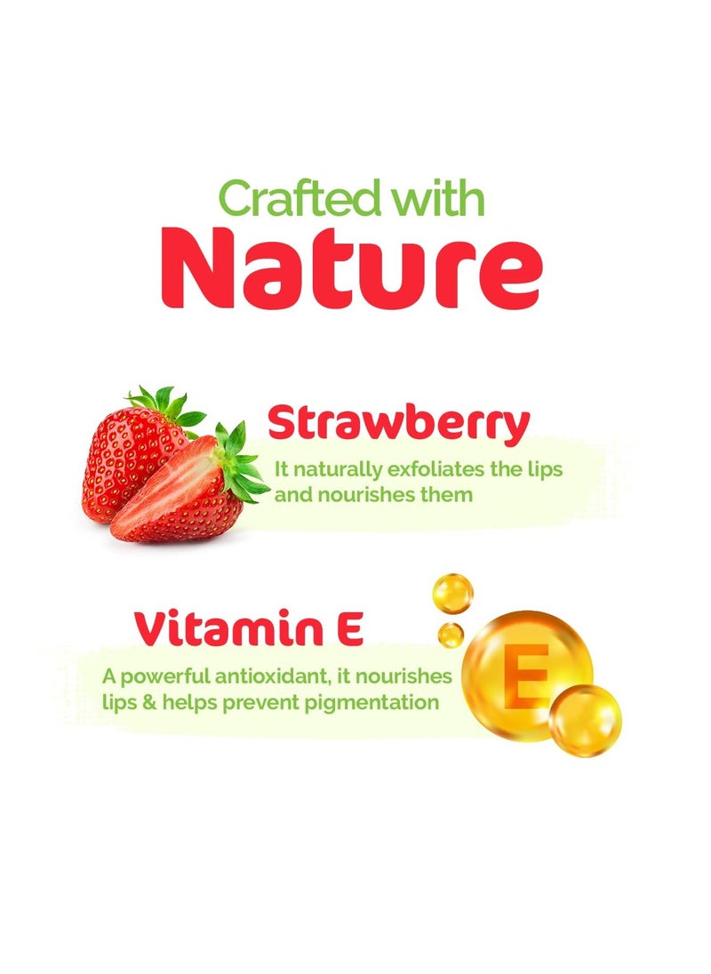 Mamaearth Nourishing Tinted 100% Natural Lip Balm With Vitamin E And Strawberry - 4 G|12-Hour Moisturization|Naturally Red Lips|For Dry&Chapped Lips|Natural Tint|Brightens Lips|Tinted Lip Balm