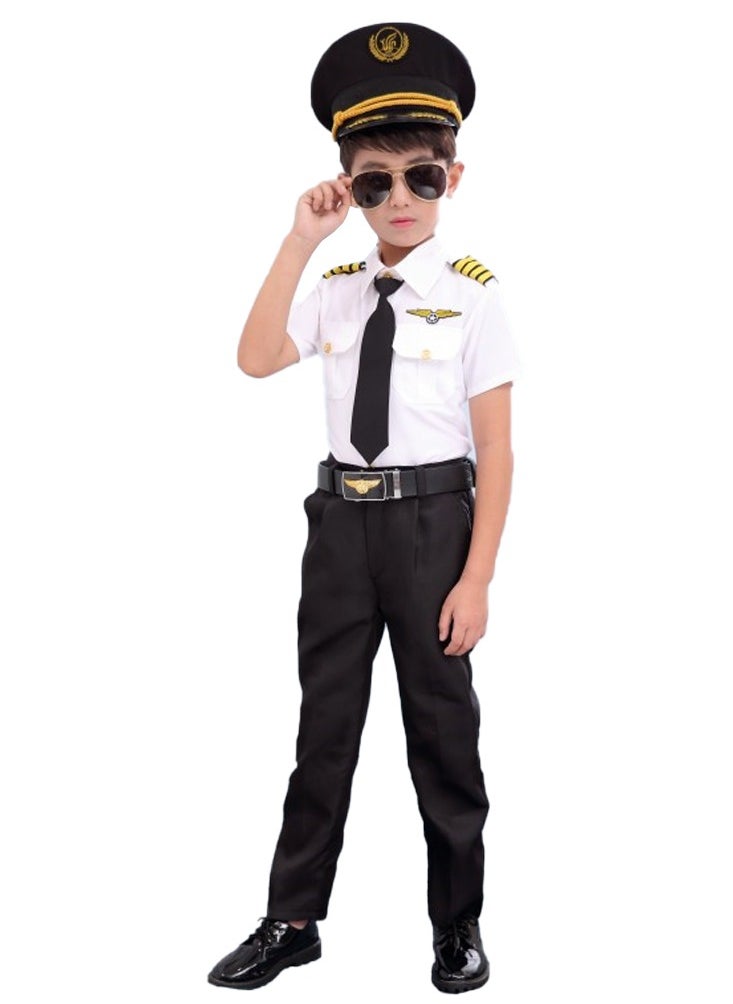 Airline Pilot Costume for Kids Airline Captain Uniform for Career Day Dress Up