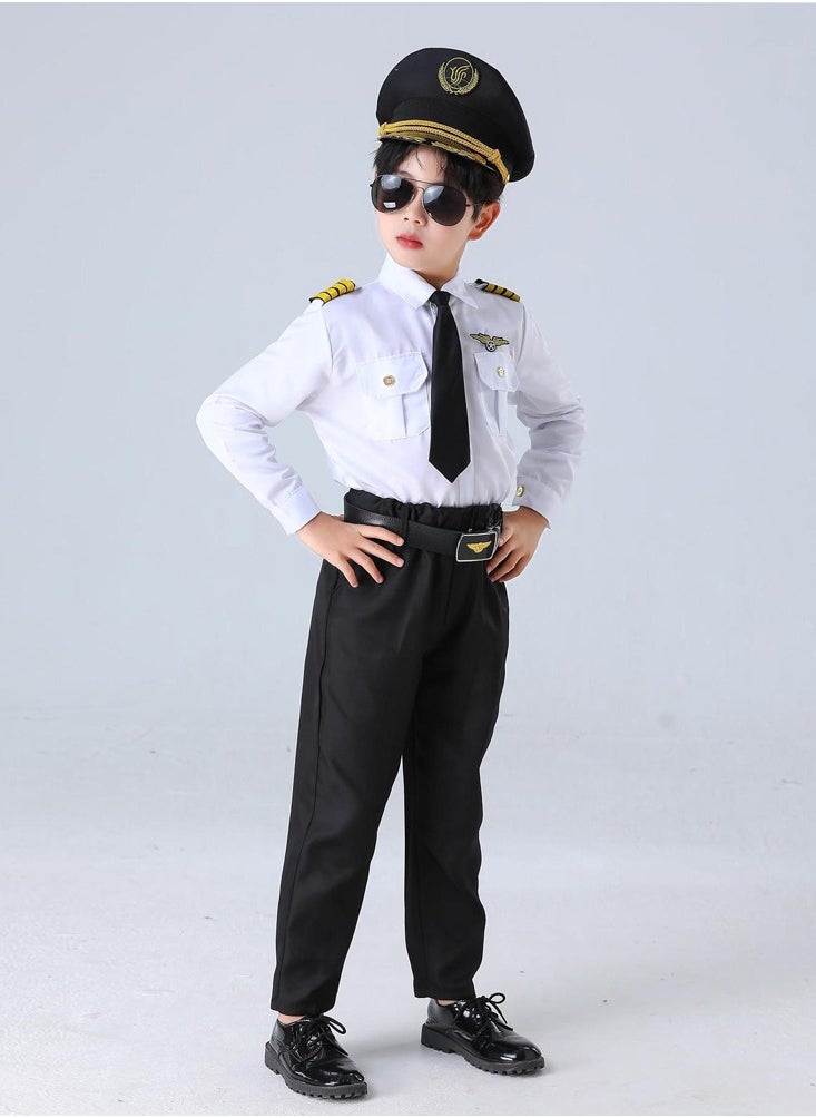 Airline Pilot Costume for Kids Airline Captain Uniform for Career Day Dress Up