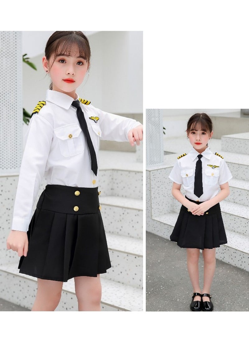 Airline Pilot Costume for Kids Airline Captain Uniform for Career Day Dress Up