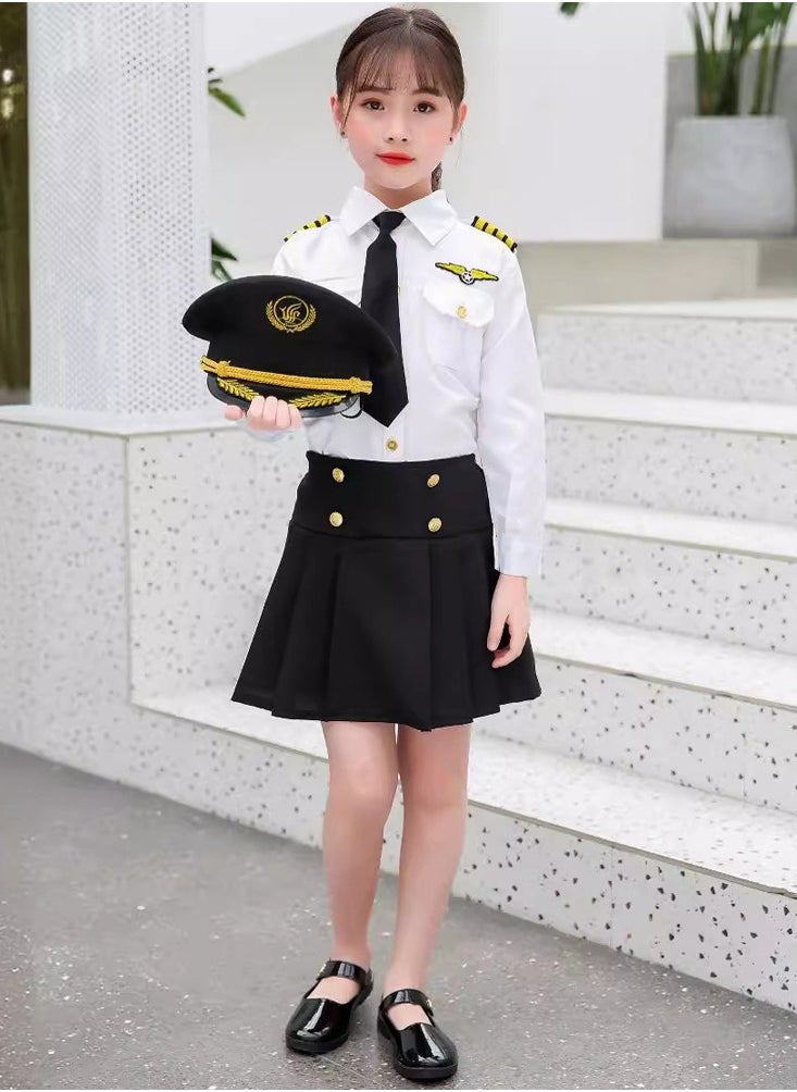 Airline Pilot Costume for Kids Airline Captain Uniform for Career Day Dress Up