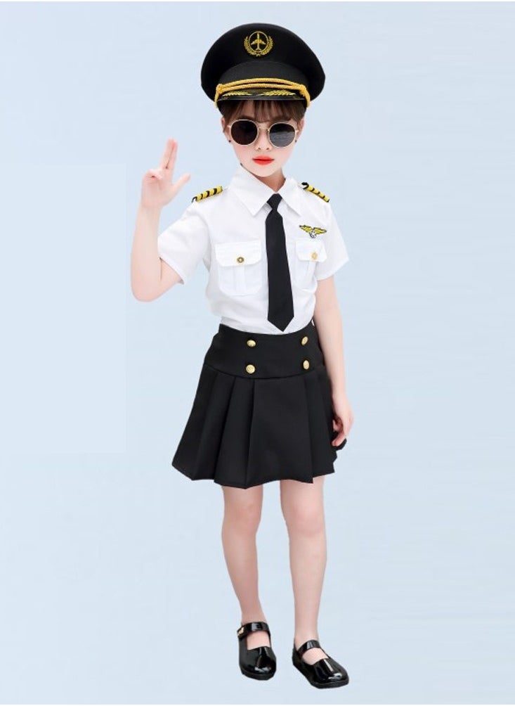 Airline Pilot Costume for Kids Airline Captain Uniform for Career Day Dress Up