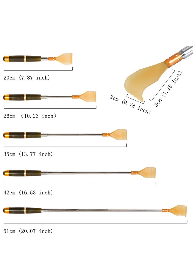 Back Scratcher, Telescoping Extendable Backscratchers with Magnetic Therapy Roller Tooth Slot Design for Travel Home Office Men Women Dark Green