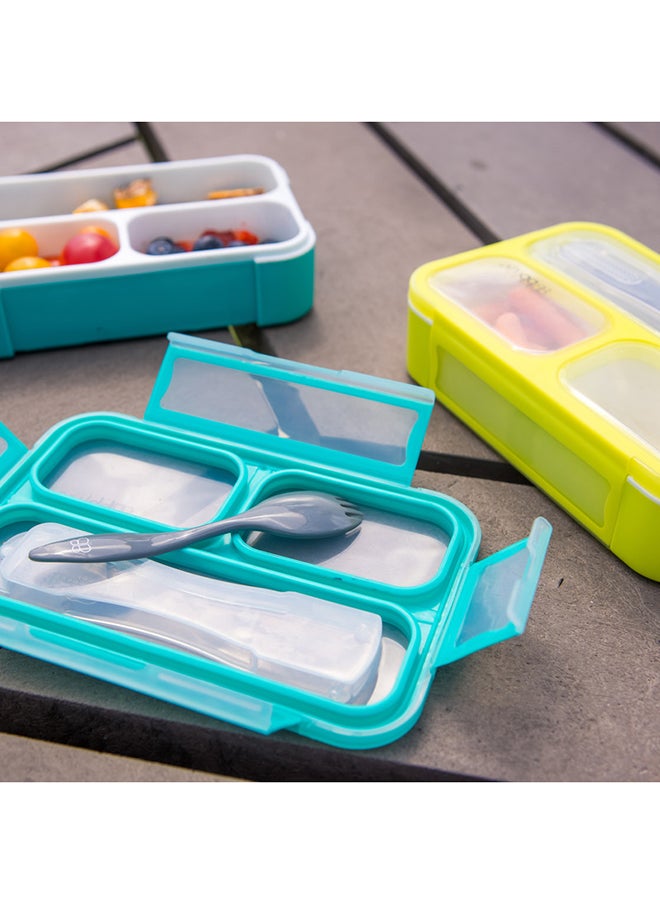 Small Sealed Lunchbox With Spork,  Leak-Proof And BPA Free Aqua