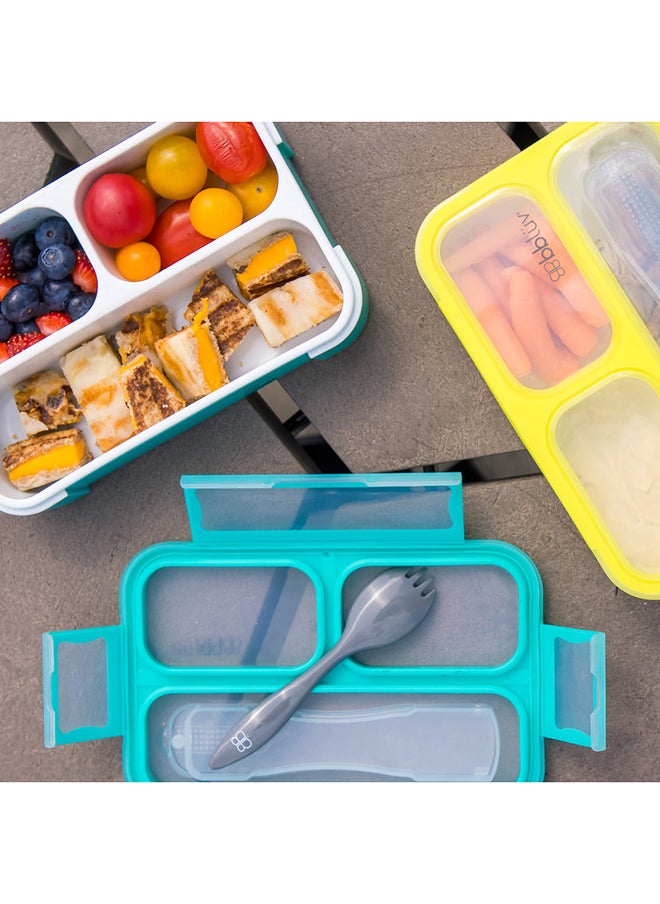 Small Sealed Lunchbox With Spork,  Leak-Proof And BPA Free Aqua