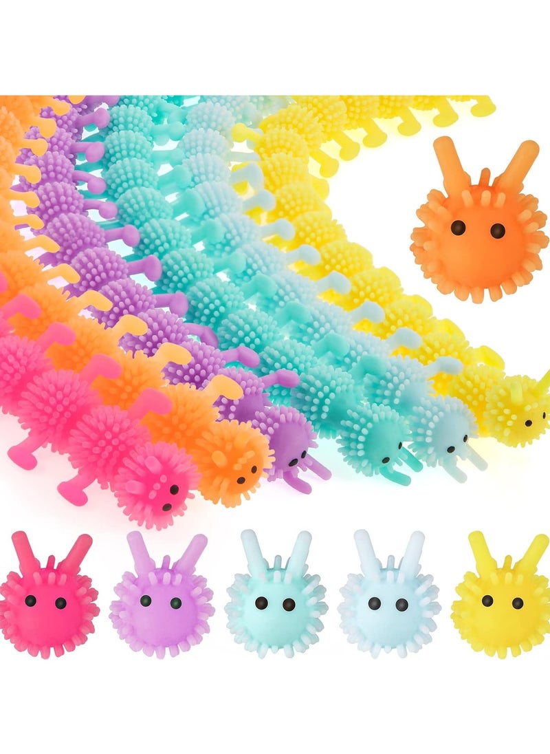 24 Pcs Caterpillar Fidget Worm Stretchy Strings Toy Caterpillar Worms Fidget Sensory Toy for Kids and Adults with Anxiety Stress, ADD, ADHD or Autism, Relaxing Toys