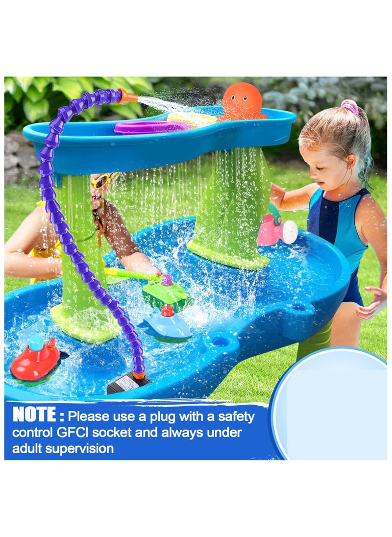 Water Table Pump - Kids Water Table Accessories Fit for Step2, Pump for Water Table with Super Suction Cup 10FT Long Waterproof Cord, Easy to Use, Safe Fun Summer Outdoor Water Game Toys for Kids