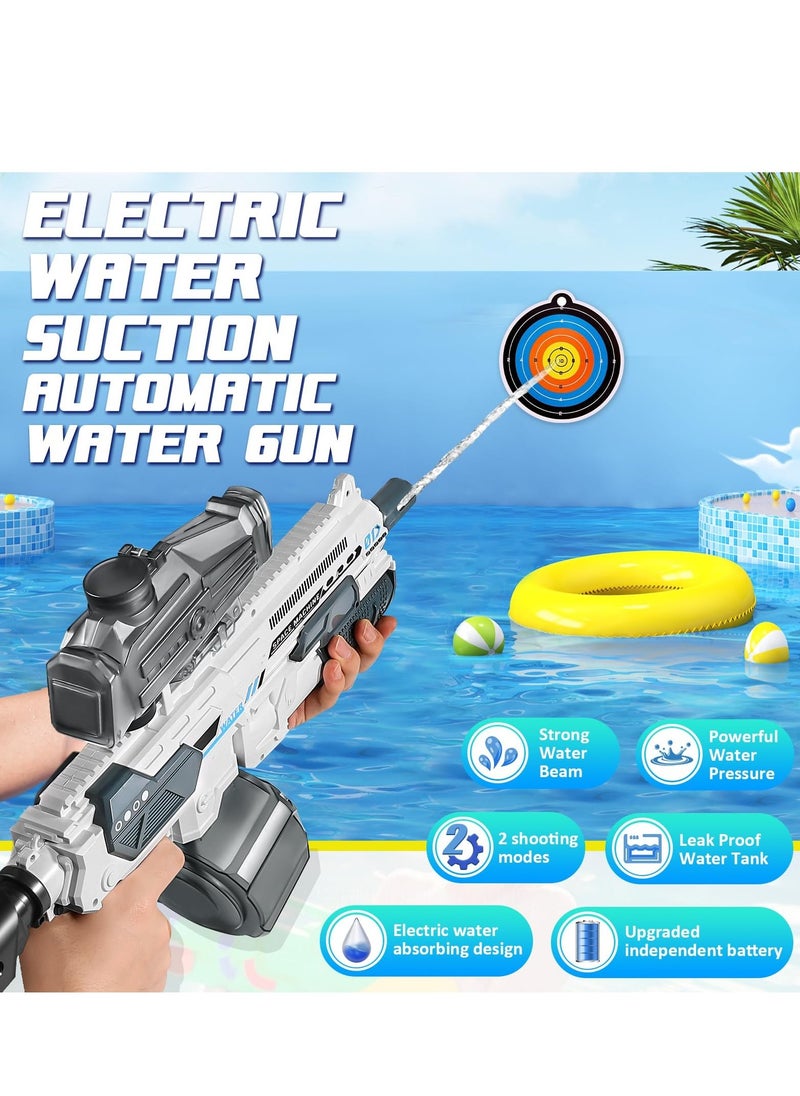 Electric Water Gun, Automatic Water Gun with Water Absorption, 1350CC High Capacity High Pressure Squirt Guns for Adults and Kid, for Outdoor Activities in Summer Swimming Pool Beach Party