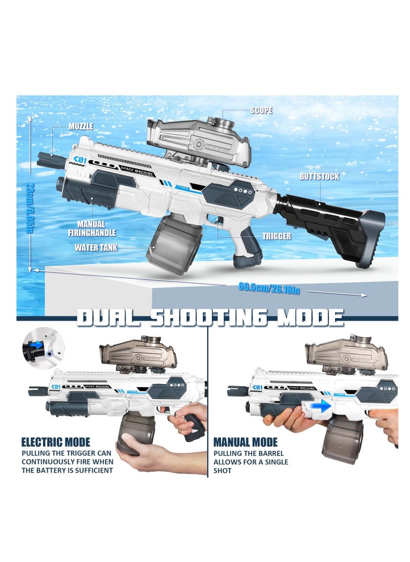 Electric Water Gun, Automatic Water Gun with Water Absorption, 1350CC High Capacity High Pressure Squirt Guns for Adults and Kid, for Outdoor Activities in Summer Swimming Pool Beach Party