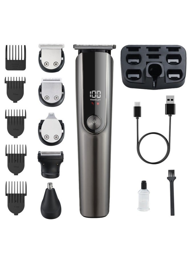 Premium Trimmer for Men, 5-In-1 Shaving Machine with Nose Hair Trimmer, 90 Mins Runtime, Type-C Charging, Mens Cordless Style Kit