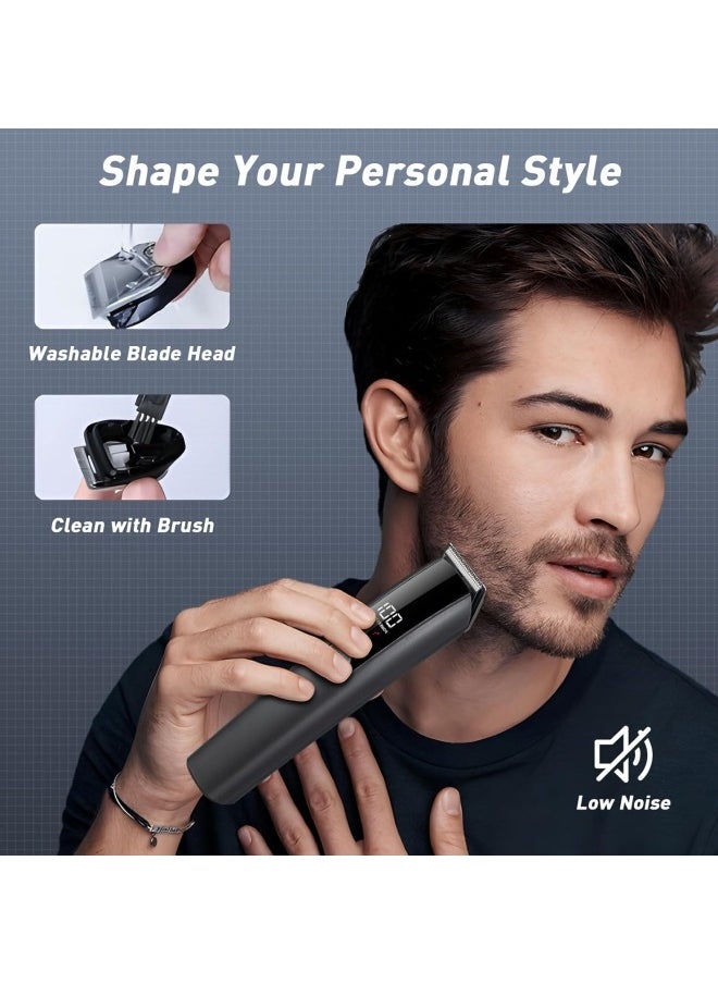 Premium Trimmer for Men, 5-In-1 Shaving Machine with Nose Hair Trimmer, 90 Mins Runtime, Type-C Charging, Mens Cordless Style Kit