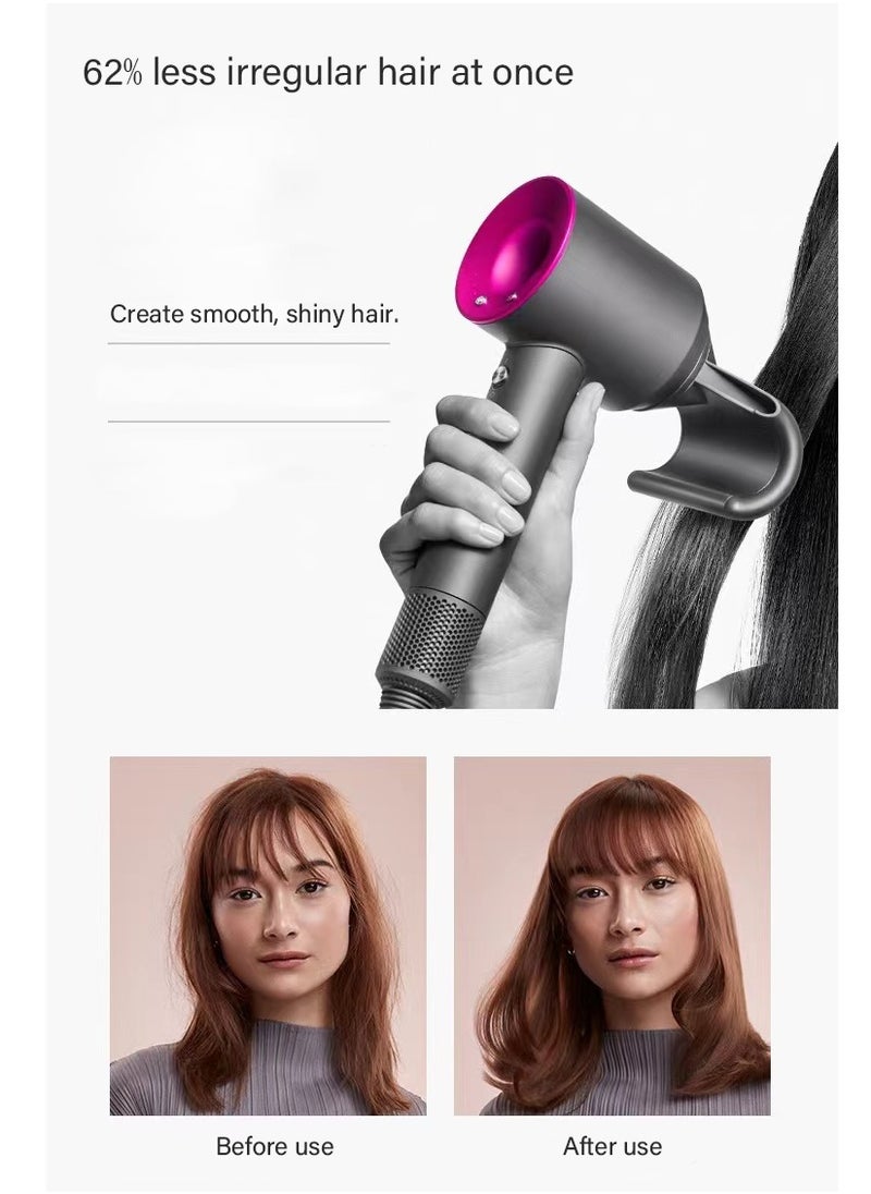 Professional  Hair Dryer 1600W BLDC motor Fast Drying Ion Hairdryer 3 Speeds 3 Heat Setting and One-Touch Cold Air with 5 Attachments and Equipped with 200 million negative ions