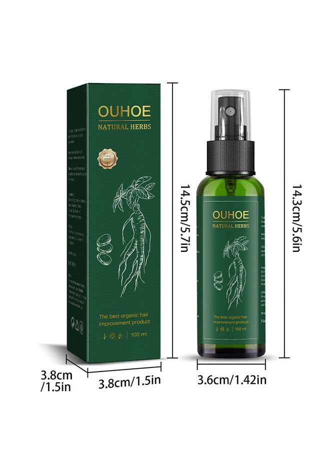 Natural Herbs Ginseng Essence Moisturizing Hair Mist, Rapid Growth Hair Treatment 7 Day Hair Growth Serum Essence Oil Regrow, for Women & Men 100ML