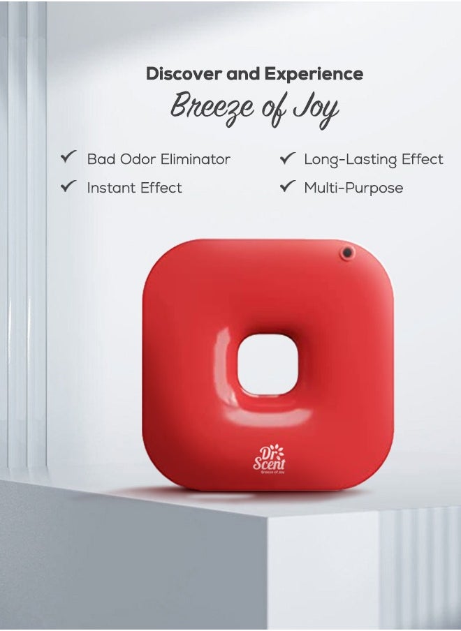 Dr Scent Diffuser Machine Scope - Coverage up to 300 Square Meters - Aromatherapy, Essential Oil and Fragrance Machine with Adjustable Settings (Red)