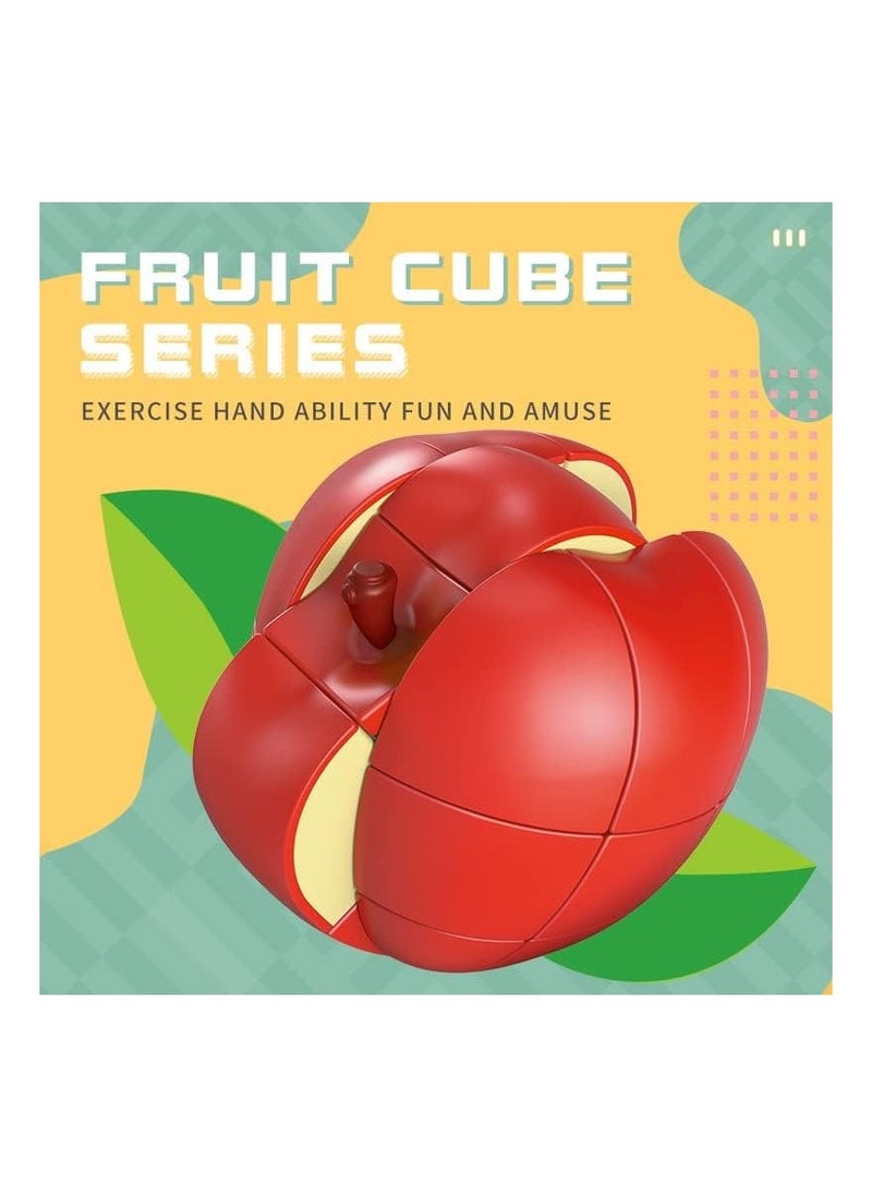 Rubix Cube,Third Level Fruit Cube, Speed Cube 3×3 Apple Magic Cube 1:1 Realistic 3D Fruit Cube Special-Shaped Puzzle Cube Children's Educational Toys (Apple)