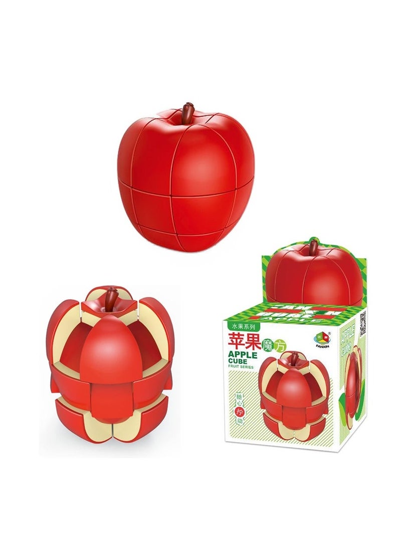 Rubix Cube,Third Level Fruit Cube, Speed Cube 3×3 Apple Magic Cube 1:1 Realistic 3D Fruit Cube Special-Shaped Puzzle Cube Children's Educational Toys (Apple)