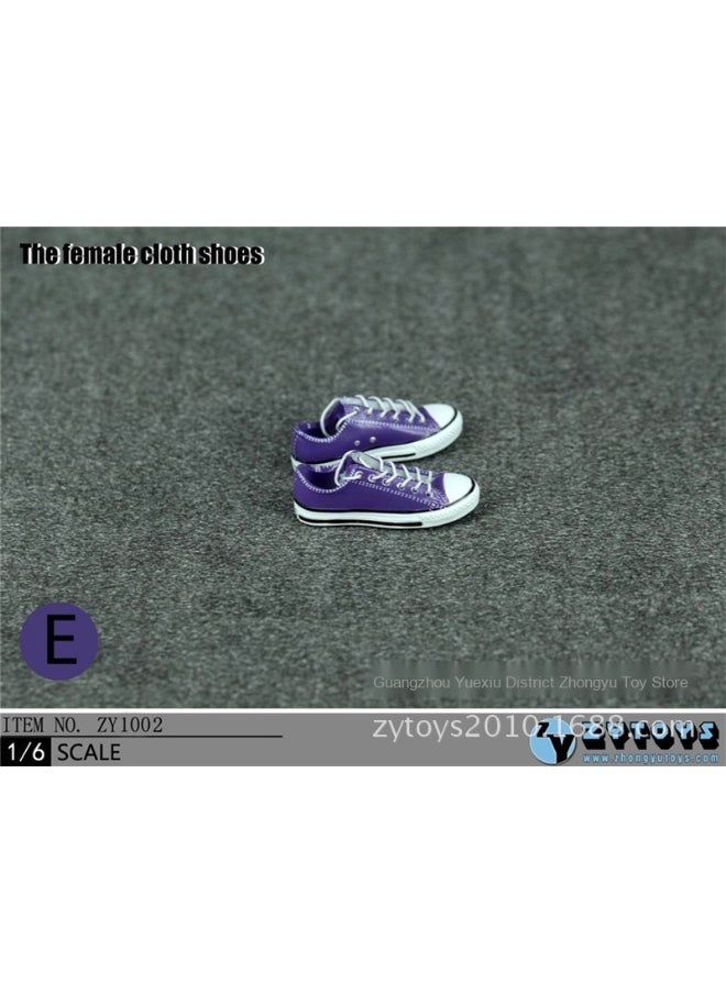 1:6 Scale Figure Shoes Women's Strappy Low-top Sneakers for 1/6 12 Inches BJD Doll Figure