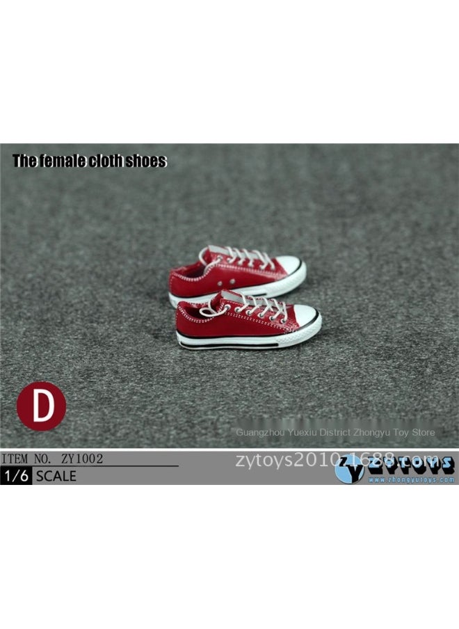 1:6 Scale Figure Shoes Women's Strappy Low-top Sneakers for 1/6 12 Inches BJD Doll Figure