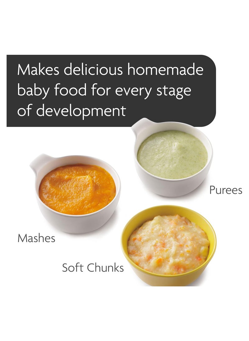 Baby Brezza One Step Baby Food Maker Deluxe – Cooker and Blender in One to Steam and Puree Baby Food for Pouches - Make Organic Food for Infants and Toddlers - Set Includes 3 Pouches and 3 Funnels