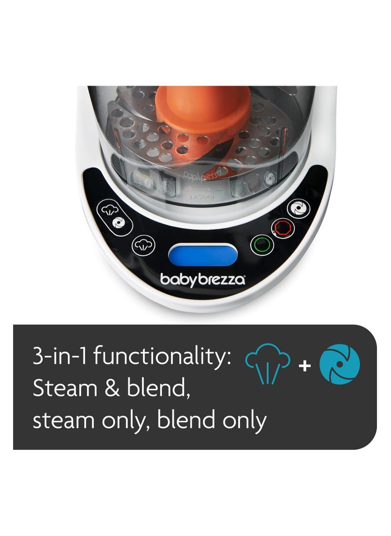 Baby Brezza One Step Baby Food Maker Deluxe – Cooker and Blender in One to Steam and Puree Baby Food for Pouches - Make Organic Food for Infants and Toddlers - Set Includes 3 Pouches and 3 Funnels