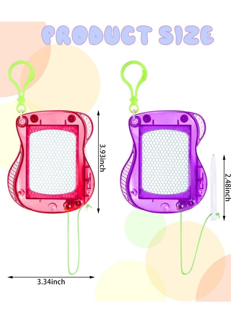 Mini Magnetic Drawing Boards, 8 Pieces Doodle Boards Backpack Keychain Clip Drawing Boards Erasable Sketch Pad for Kids Art Supplies Party Favors Goodie Bag Filler