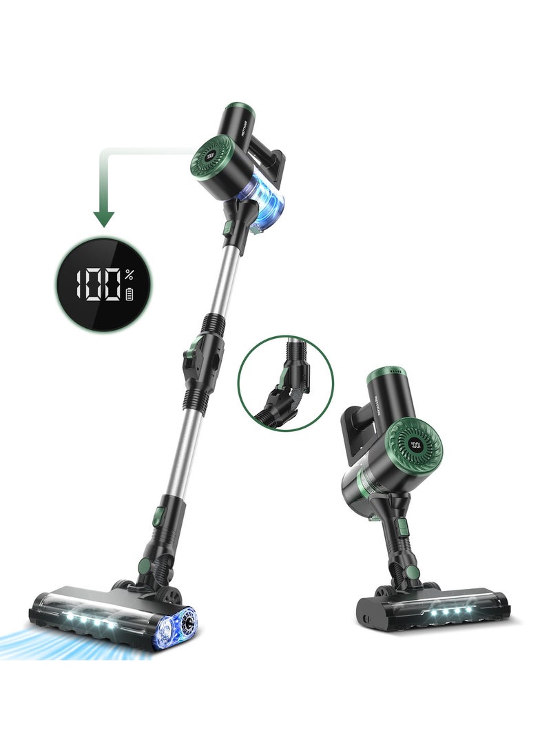 Utillify Cordless Stick Vacuum Cleaner, 20000Pa Powerful Suction, 22.2V, 160W with LED Display, Motorized Brush, Washable Filter, and Bendable Wand, Run time 35 min