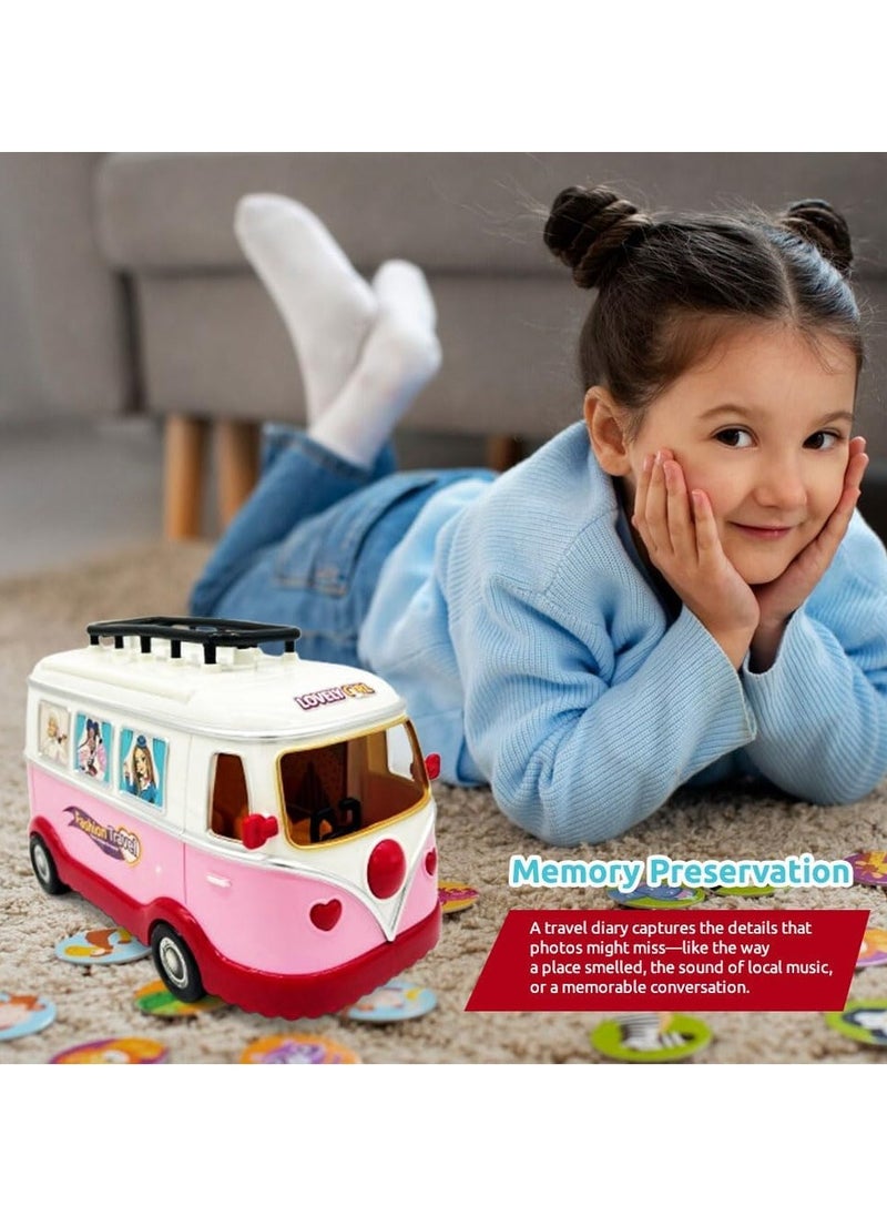 My First Travel Fashion Bus Playset – 25+ Piece Role Play Series for Kids Ages 3+ with Fashion Bus, 2 Dolls, Outfits, Accessories, Surfboard & Travel Diary – Encourages Imagination, Creativity, & Storytelling – Perfect Gift for Young Adventurers & Fashion Lovers to Explore & Play