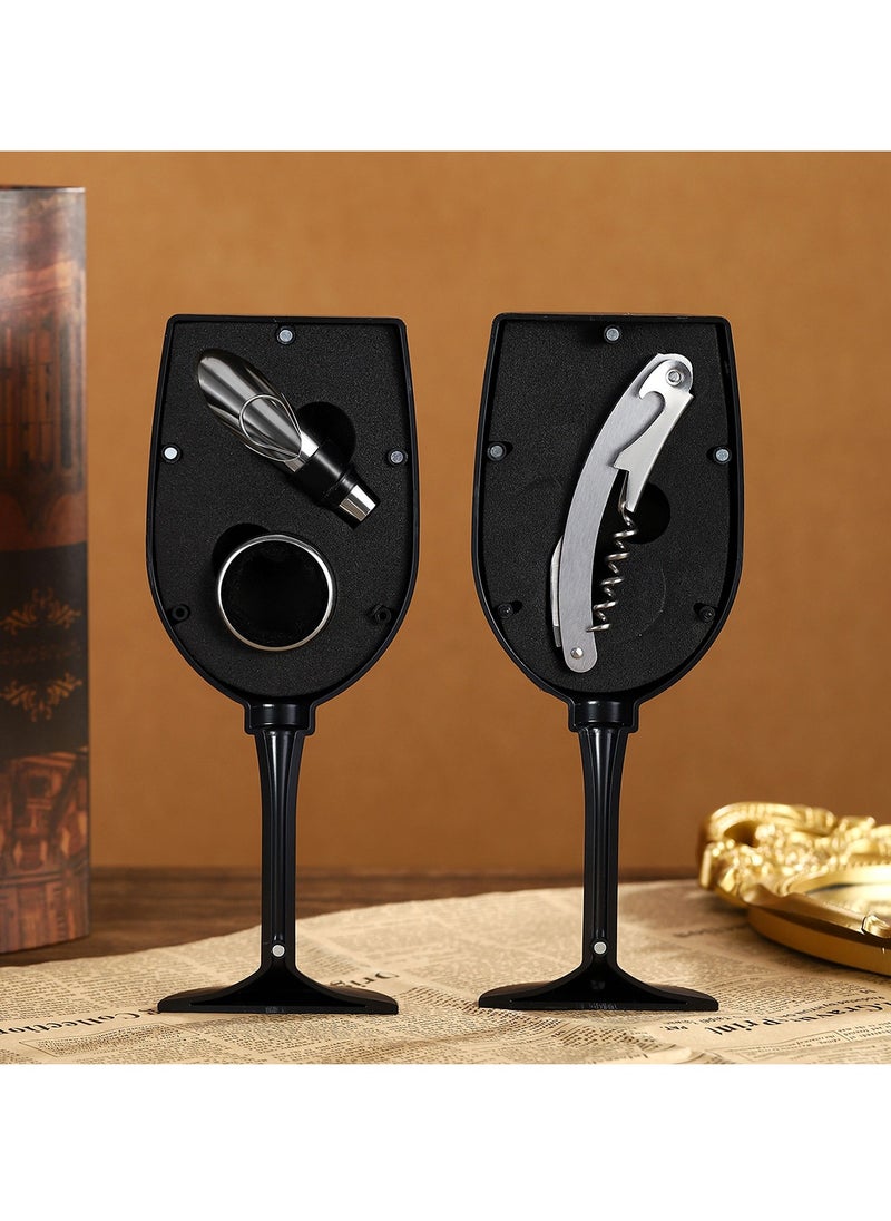 Creative Bottle Opener 3-Piece Set High Quality Wine Glass Gift Wine Tool Bottle Opener And Bottle Stopper