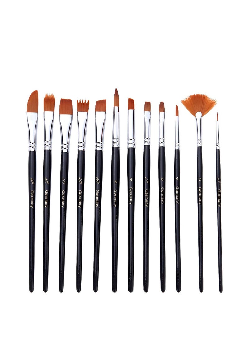 Watercolor Brushes Professional Paint Brush Set for Artists, Different Sizes with Flat, Round Pointed Soft Nylon Hair Brushes for Acrylic, Watercolor, Oil and Gouache Painting