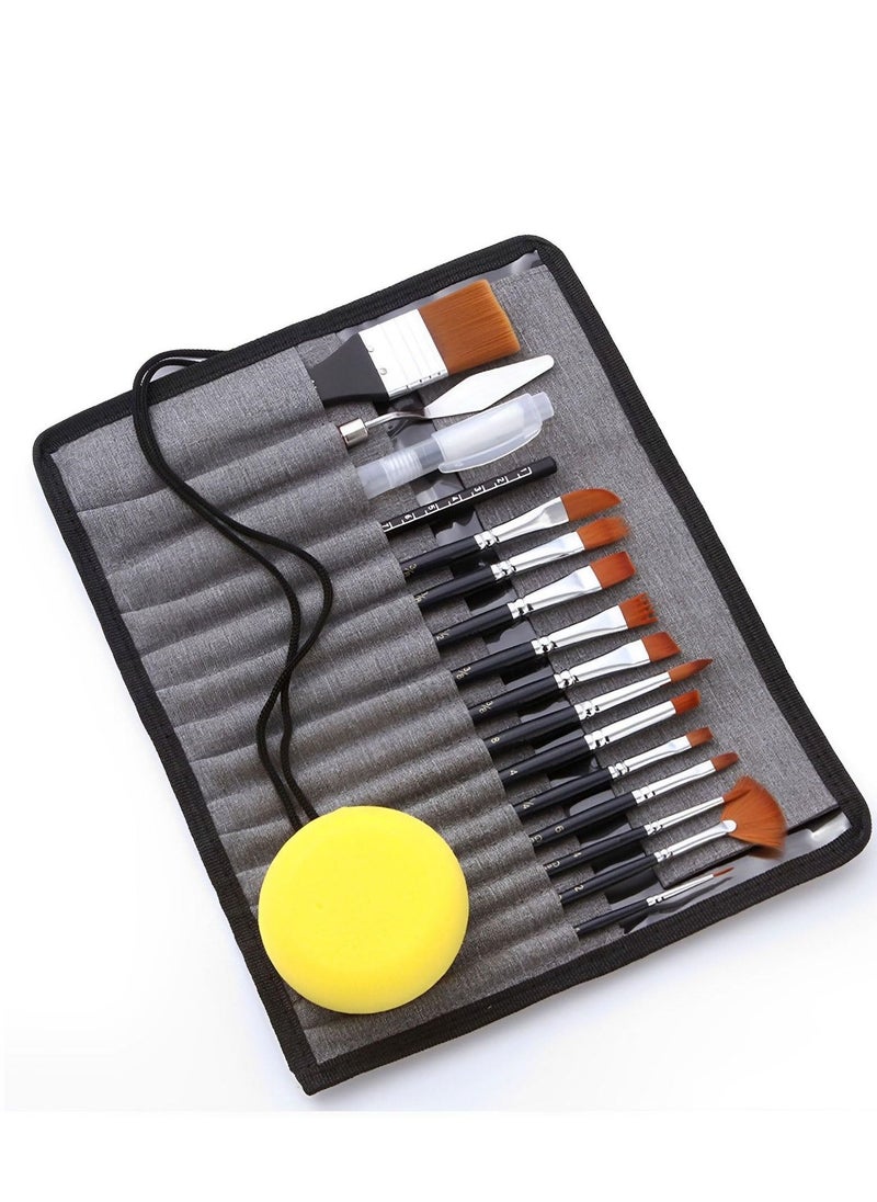 Watercolor Brushes Professional Paint Brush Set for Artists, Different Sizes with Flat, Round Pointed Soft Nylon Hair Brushes for Acrylic, Watercolor, Oil and Gouache Painting