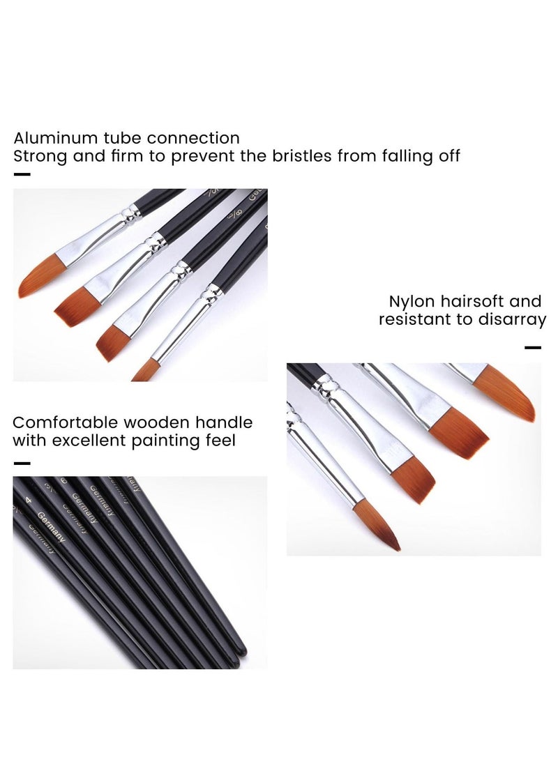 Watercolor Brushes Professional Paint Brush Set for Artists, Different Sizes with Flat, Round Pointed Soft Nylon Hair Brushes for Acrylic, Watercolor, Oil and Gouache Painting