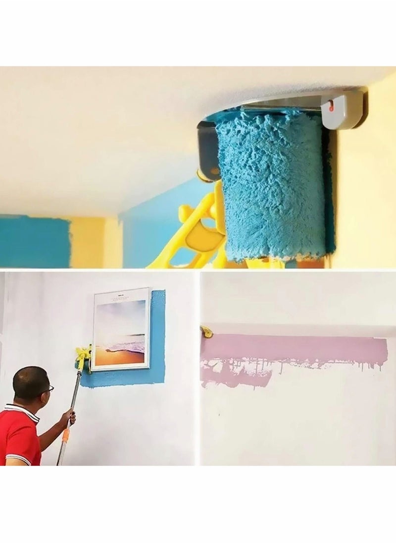 Paint Edger Roller Brush, Multifunctional Hand-Held Clean-Cut Paint Edger Roller Brush Paint Edger Combo Kit with Extra 2 Replacement Roller 2 Brush for Home Room Wall Ceiling Indoor Outdoor Painting