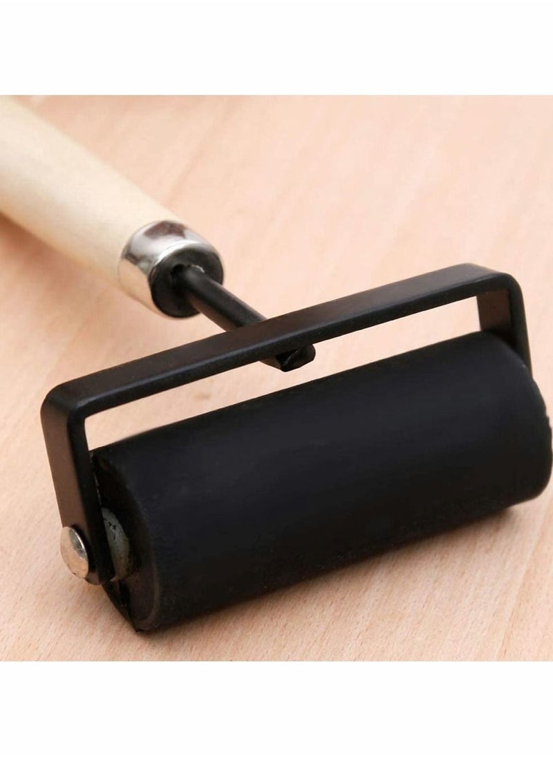 1.5 and 3 Inch Hard Rubber Brayer Roller，Hard Rubber Applicator for Arts & Crafts, Ink, Printmaking, Block Stamping, Printing, Applying Glue, Wallpaper and More - 2 Pack