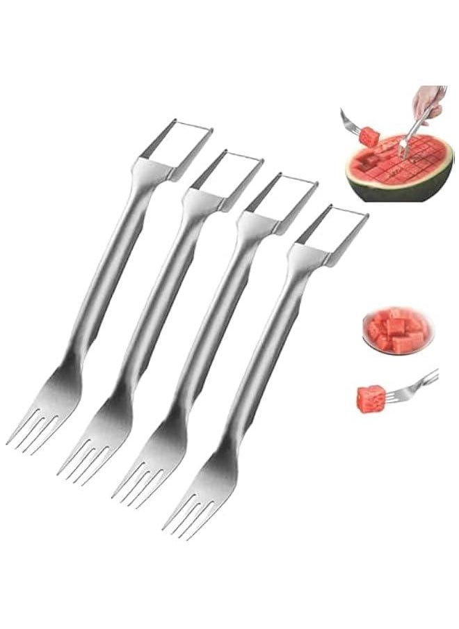 2-In-1 Stainless Steel Fruit Cutter,Watermelon Cutter,Watermelon Cutter Tool,Watermelon Slicer,Fruit Cutter,Stainless Steel Fruit Cutter Watermelon (4PCS)