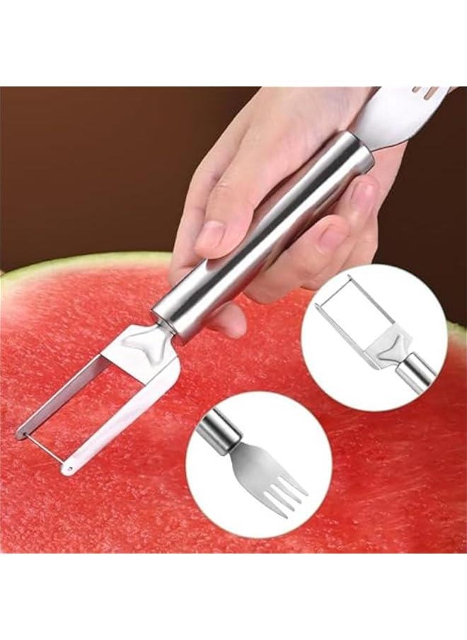 2-In-1 Stainless Steel Fruit Cutter,Watermelon Cutter,Watermelon Cutter Tool,Watermelon Slicer,Fruit Cutter,Stainless Steel Fruit Cutter Watermelon (4PCS)