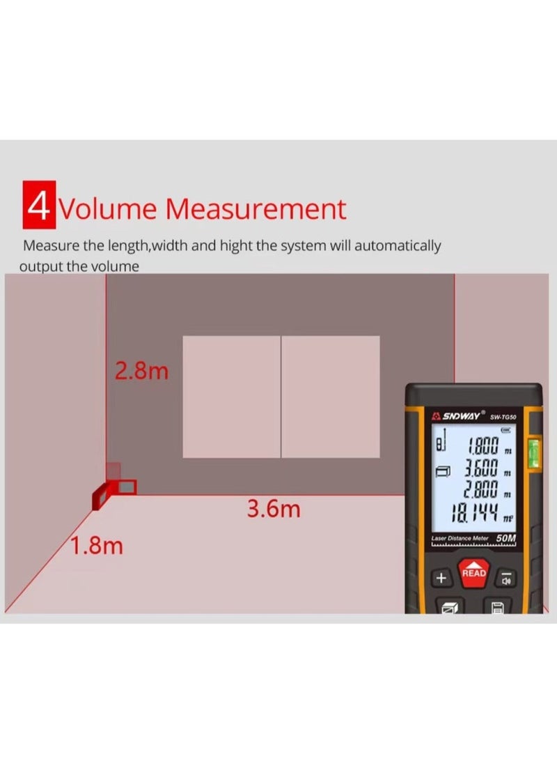 Sndway Laser Distance Meter Digital Trena Laser Tape Range Finder Build Measure Device Electronic Ruler Laser Tape Measure Roulette