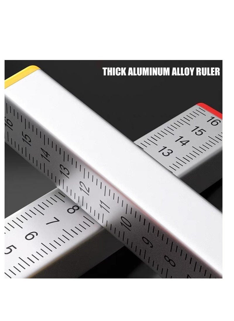 Lay Floor Tile Special Ruler, 2 Pcs Bricklayer Graduated Scale with Double-Sided Clear Scale, Tiling Horizontal Leveling Positioning Ruler, Isometric Ruler for Accurate and Consistent Tile Placement