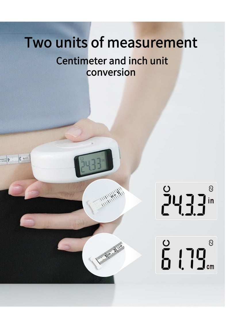 Smart Body Tape Measure, SUN & LION Accurate Body Fat Measure, Digital LCD Monitor Display, Body Measurement Tape with Bluetooth for Fitness Man & Woman, Data Syn, Lock Pin (inch & cm)