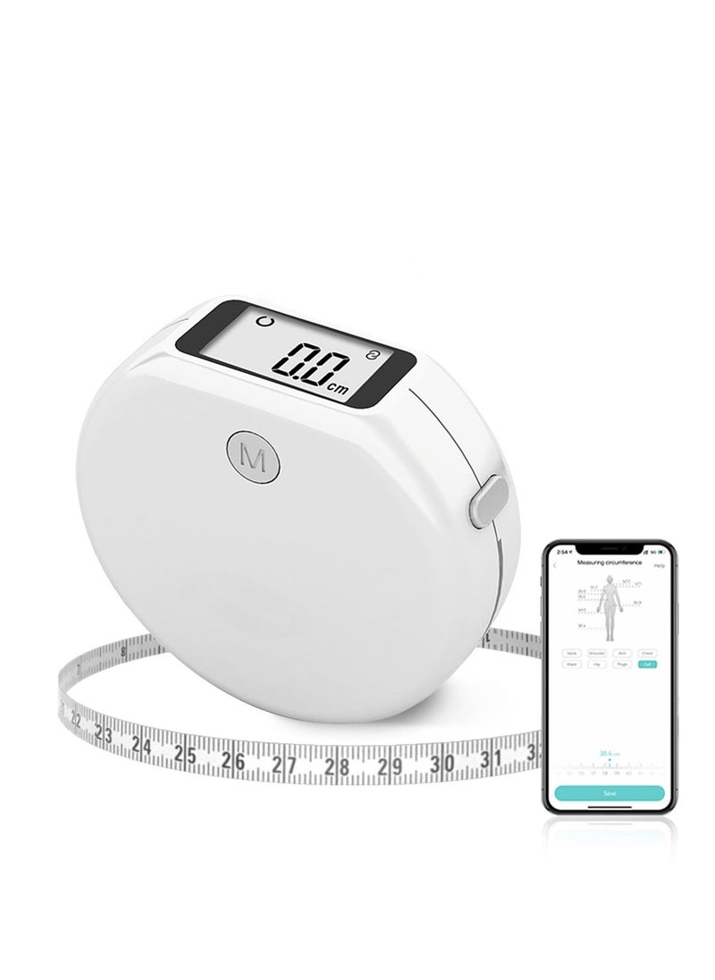 Smart Body Tape Measure, SUN & LION Accurate Body Fat Measure, Digital LCD Monitor Display, Body Measurement Tape with Bluetooth for Fitness Man & Woman, Data Syn, Lock Pin (inch & cm)