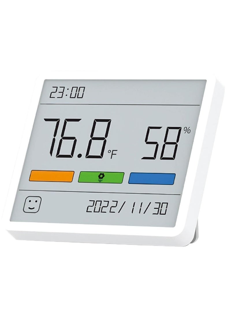 Digital Thermometer Hygrometer Indoor Thermometer Room Temperature Gauge Humidity Monitor with Large Digital Date Clock for Home Office Greenhouse Warehouse