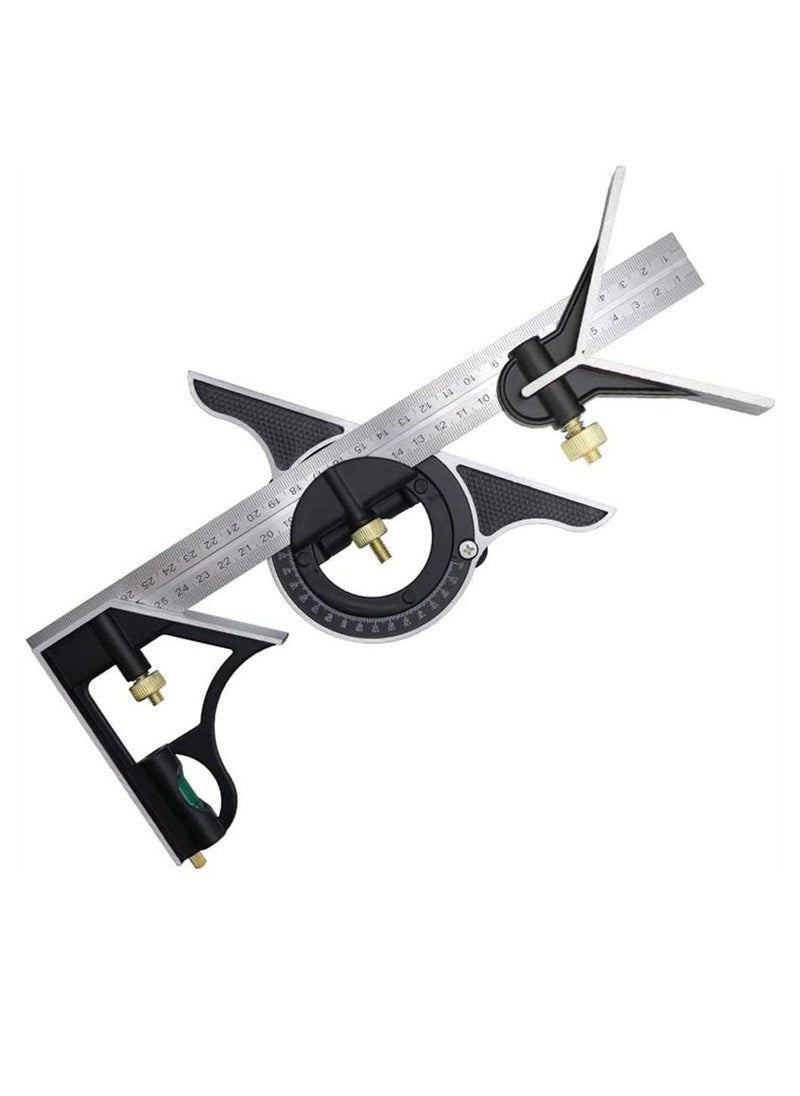 Combination Angle Ruler,  300MM Combination Square Angle Ruler Stainless Steel Multi Function Measuring Tool About 0.35Kg