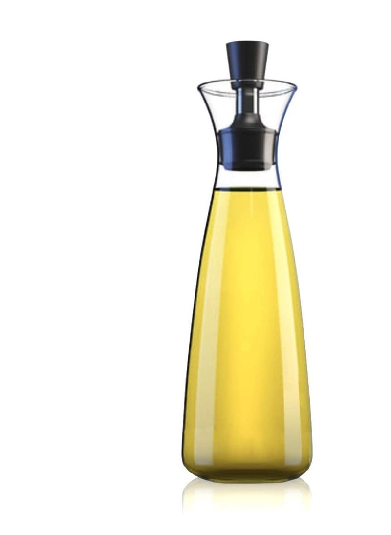 Oil & Vinegar Dispenser Glass Bottle, 17oz Glass Olive Oil Bottle, No Funnel Needed Oil & Vinegar Dispenser Cruet for Kitchen, Leak Proof, Airtight, BPA-free, Olive Oil Carafe Decanter, Clear