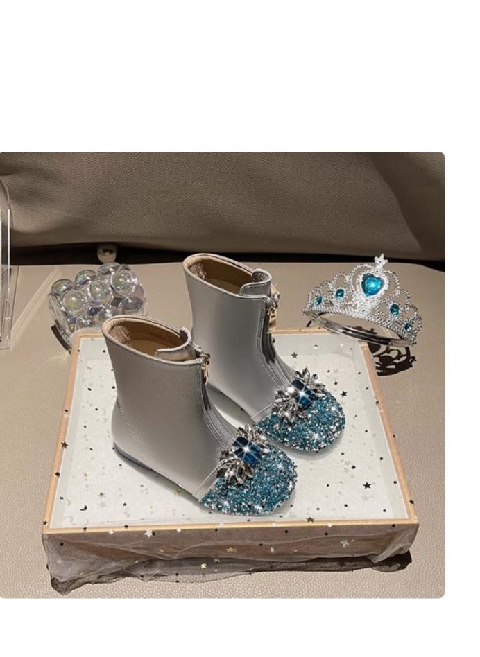 Girl's Versatile Crystal Princess Single Boots