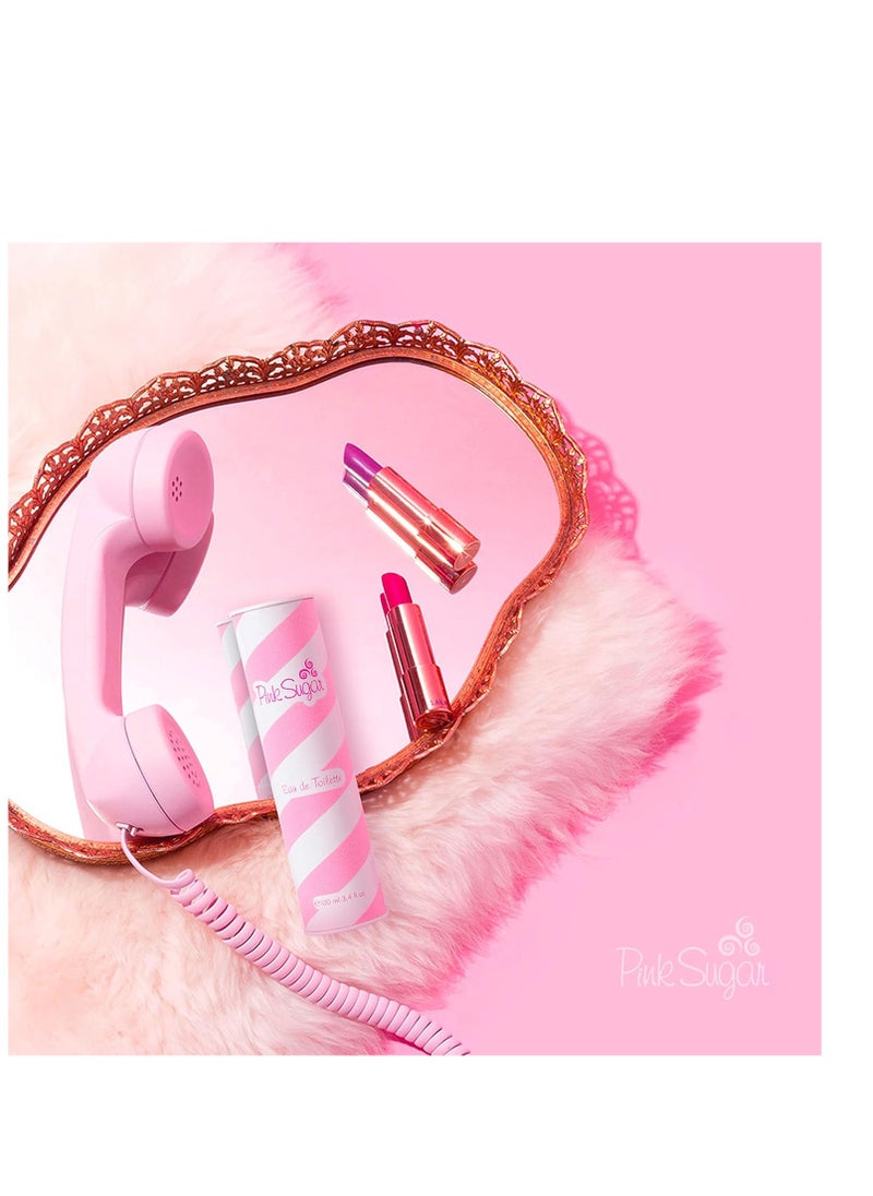 Pink Sugar Eau de Toilette Spray Perfume for Women, Floral + Fruity, Notes of Raspberry, Cotton Candy, Vanilla, Sweet & Sensual, Long-Lasting Scent
