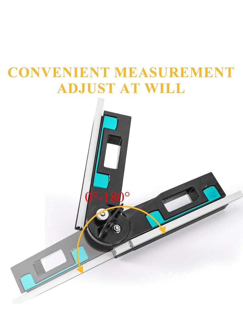 Mitre Measuring Cutting Tool 2 in 1 Accurate Mitre Gauges for Saws Accurate 30 to 180° Aluminum Alloy Mitre Gauges Goniometer Mitre Angle Ruler Finder Too for Home Improvement Carpentry Work