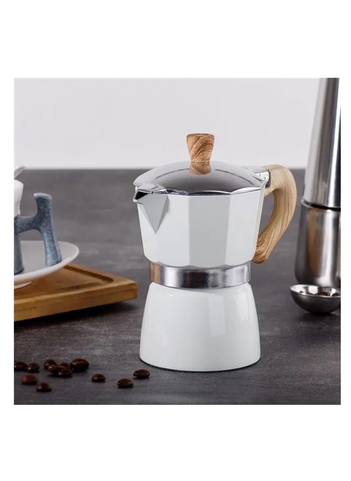 Liying Stovetop Espresso Maker Moka Pot (3cup), Leak-Proof, Perfect for Authentic Cuban & Italian Style Espresso (Beige)