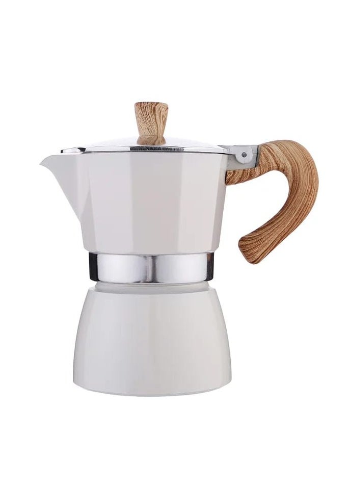 Liying Stovetop Espresso Maker Moka Pot (3cup), Leak-Proof, Perfect for Authentic Cuban & Italian Style Espresso (Beige)