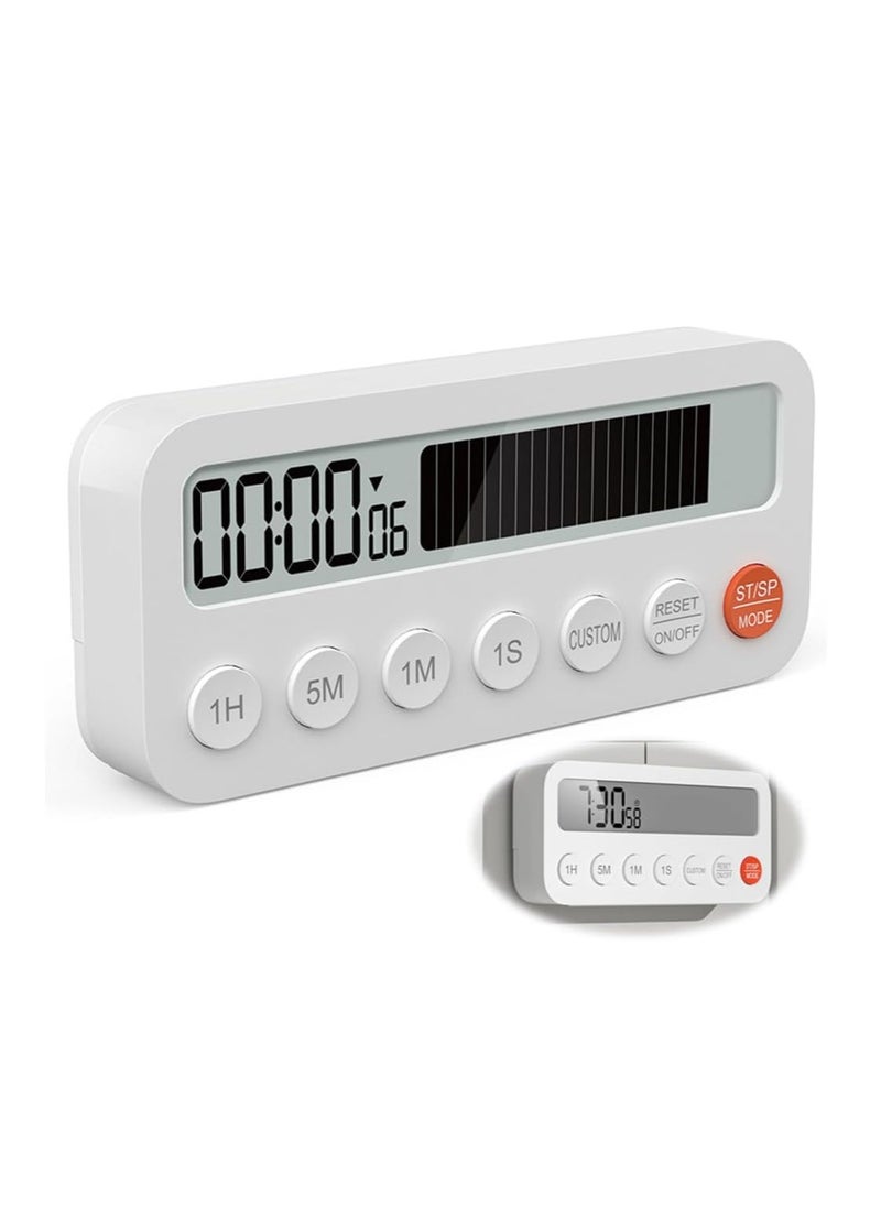 Digital Timer with Countdown Progress Bar, Magnetic Timer for Classroom, Portable Digital Kitchen Timer , 3 Volume Levels, Mute-Low-High, Clock Mode, Memory Function, Timer for Kids