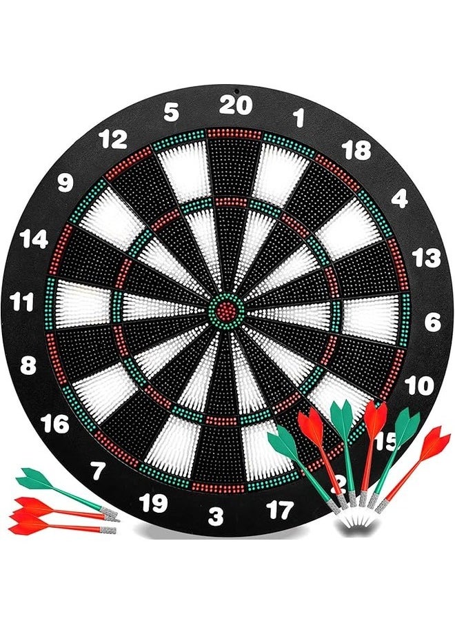 Safety Dart Board Game with 6 Soft Tip Darts Family-Friendly Indoor Leisure Game for Kids & Adults, Perfect for Home, Office, and Party Fun