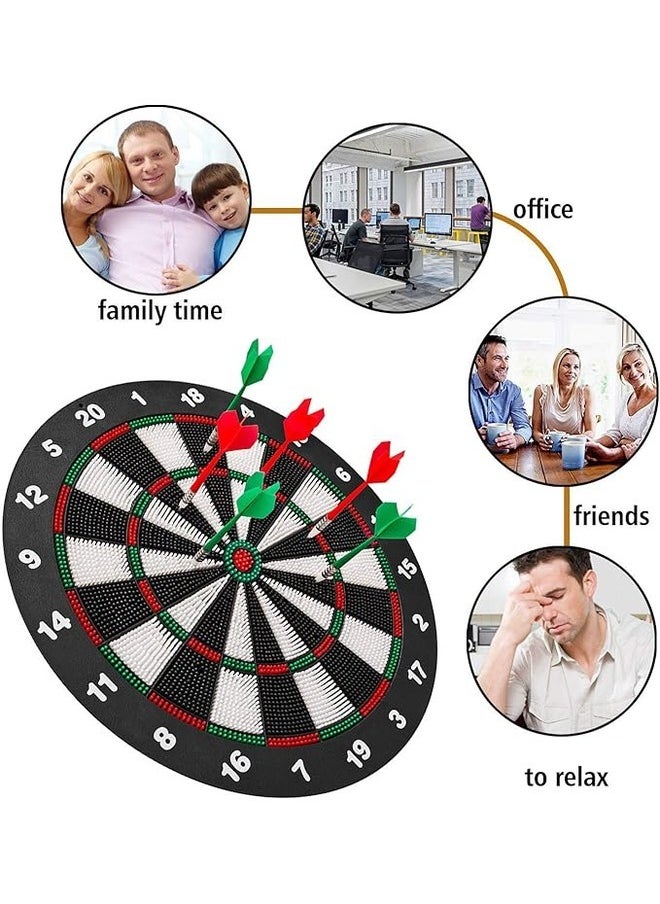 Safety Dart Board Game with 6 Soft Tip Darts Family-Friendly Indoor Leisure Game for Kids & Adults, Perfect for Home, Office, and Party Fun